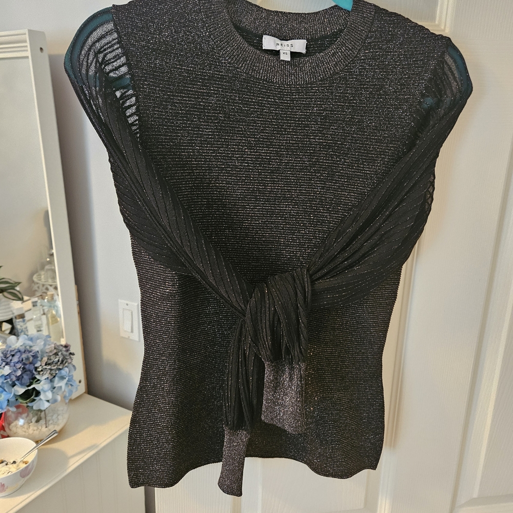 Fendi Black Shimmer Sleeveless Blouse